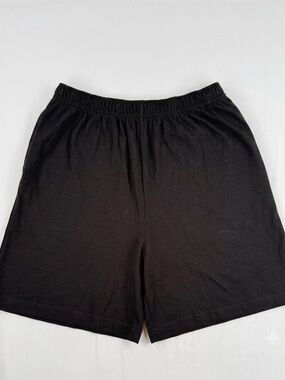 Vintage 100% Cotton Cherokee Black Athletic Elastic-Waist Shorts with 2 Pockets